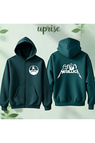 Vordevia Metallica Printed 3-Zip Cardigan Sh Fleece-Lined Oversize