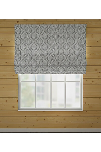 NPS Polycotton Gri Damask Katlamalı Perde