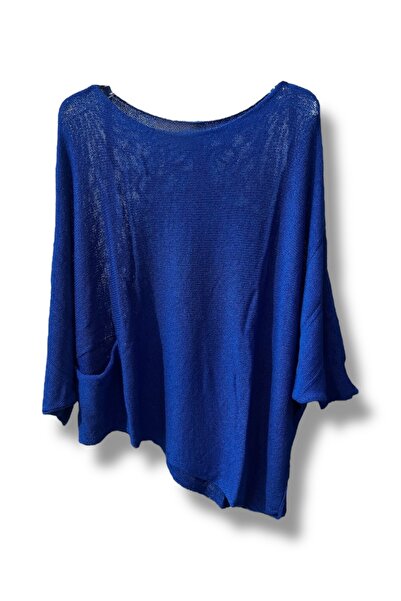 SUMEF Oversized Mercerized Blouse with Pockets |   Comfortable Fit Knitwear i...