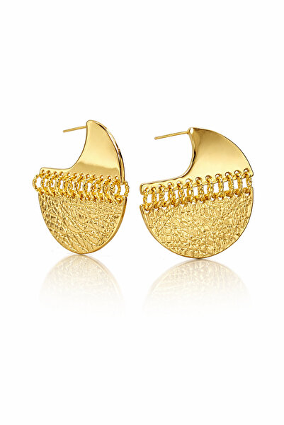 Sense of Atelier Luna Weave Gold Color Textured Half Moon Shaped Chain Detail...
