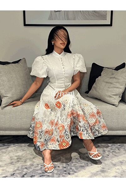 Ghanj Fashion فستان انيق بزهور