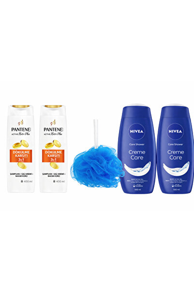 Pantene Anti-dandruff 3-in-1 400ml (2-pack) + creme care body wash 250ml (2-p...
