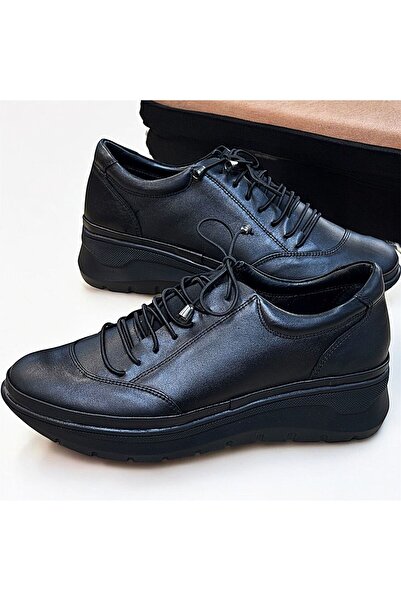 KAFKASLAR AYAKKABI Genuine Leather Padded Heels with Rubber Straps Orthopedic...