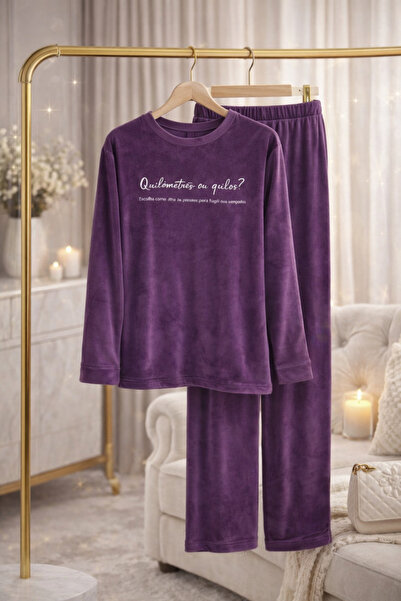 Duman Dream Kadın Mor Kadife Pijama Takımı