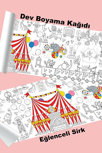 metafortoys Eğlenceli Sirk Dev Boyama Kağıdı 2.5 metre x 62 cm Kağıt Aktivite...