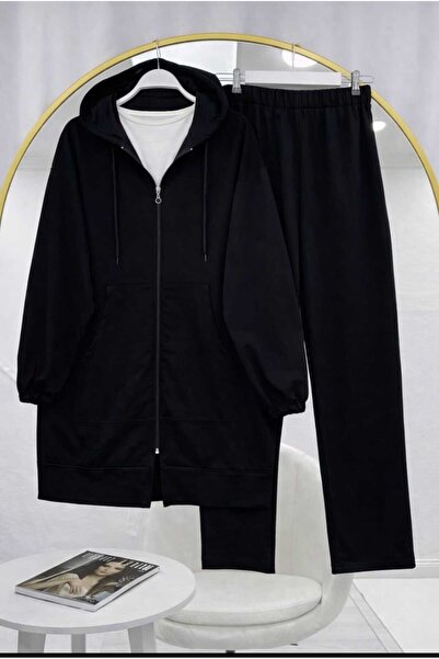 MODA VEDAT Set de damă cu glugă și buzunare cu fermoar -450