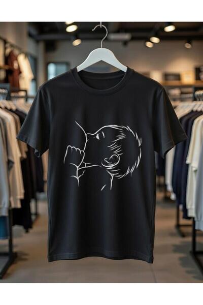 playwear تي شيرت PLAY WEAR للجنسين بقصة فضفاضة وطباعة مينيمال بيبي بيكلير كولر