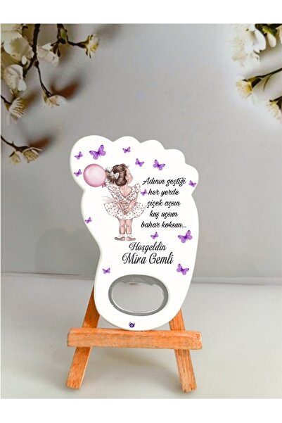 Nehir Ayak Magnet-Balonlu Kız Tasarım-Doğum Günü Hediyelik-Yenidoğan -10ADET