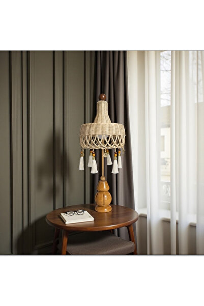 SEÇİL El Yapımı Bali Şemsiye – Hasır Boho Dekoratif Masa Aksesuarı