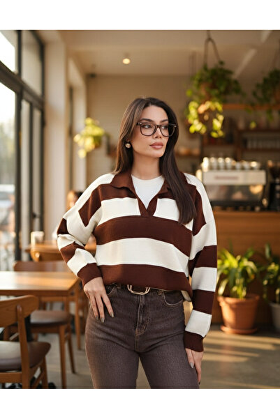 Pelin Jeans Tri̇ko Sweater with Collar