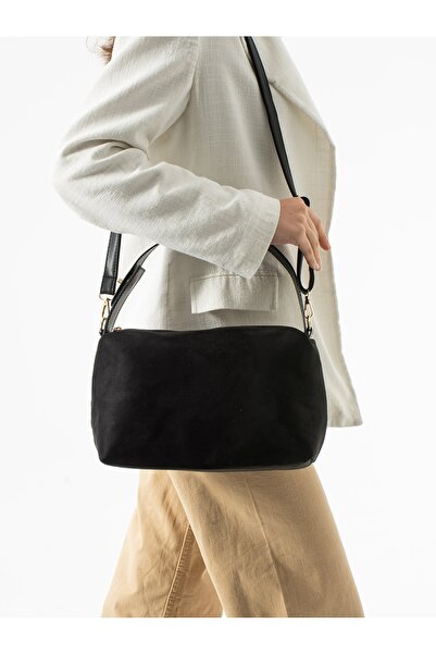 ALEMDAR AYAKKABI Strada Black Suede Women's Bag