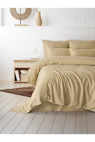 Madame Cotton Cotton Satin Double Duvet Cover Set with Elasticated Sheets (93...