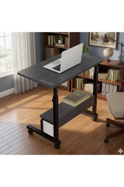 ÇEÇEN HOME Ayarlı Raflı Kilitli Tekerlekli Taşınabilir Raflı Laptop Sehpası V...