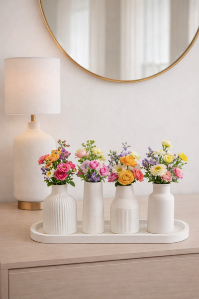 Ada Concept Home 5’li Minimalist Dekoratif Vazo Seti Tepsili