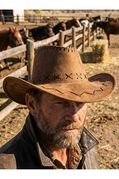 PIECE SIGNATURE Plain and Checkered Cowboy Hat, for Women and Men (56-59 cm)