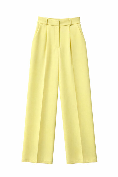 lidyasara Kadın Yüksek Bel Pile Detaylı Wide-Leg Pantolon