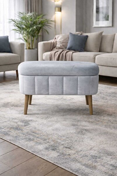 İMOKA DİZAYN LUNA Babyface Gri Sandıklı Bench Puf