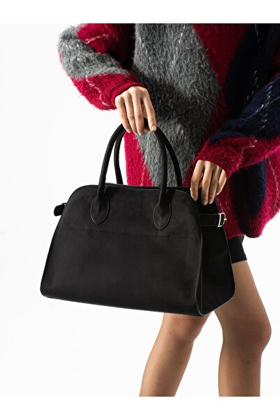 ALEMDAR AYAKKABI Nobi̇le Black Suede Women's Bag