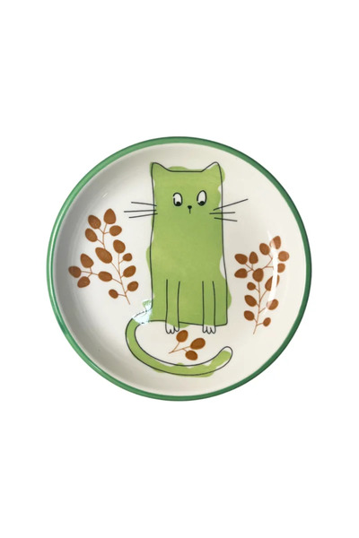 NO BRAND Bol pentru hrană pentru pisici, design pisică curioasă, 12,5 cm