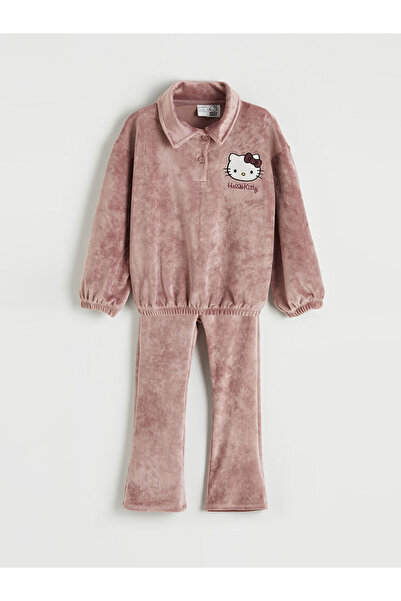 LC Waikiki Lcw Baby Lila Polo Yaka Hello Kitty Embroidered Girls' Set