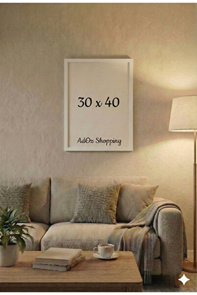 Otay Ev Dekorasyon Beyaz Çerçeve Kırılmaz Pleksi Korumalı Poster ve Resim Çer...