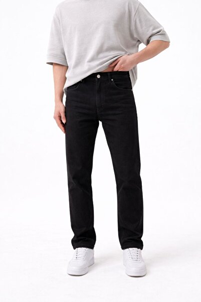 oraystore Men's Washable Black Oversized Lycra Comfortable Fit Jeans