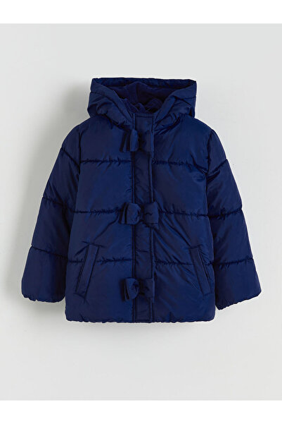 LC Waikiki Navy Blue Hooded Girl's Puffer Jacket