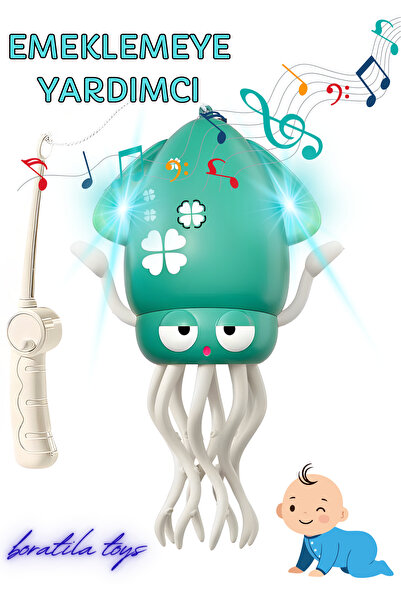 Boratila Toys Emeklemeye Yardımcı Dansçı Işıklı Müzikli Şarjlı Sevimli Ahtapo...