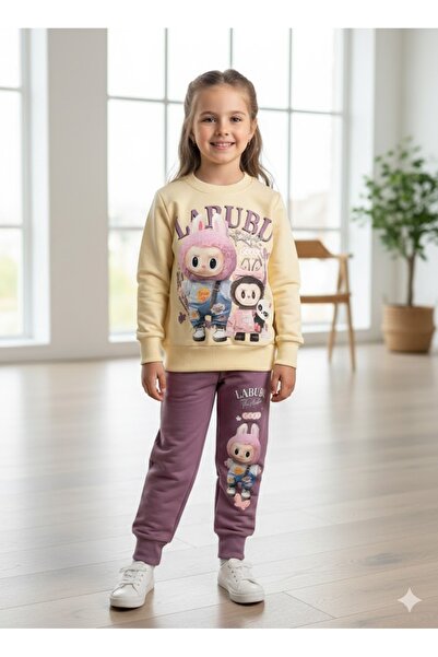 ÖRZİ Kids طقم رياضي للفتيات مطبوع عليه 2 ip lalubu من MEVSİMLİK 3-10