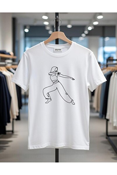 playwear PLAY WEAR Unisex Χαλαρή Εφαρμογή MINIMAL DANCE GIRL Μπλουζάκι με στά...