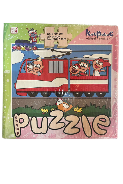 Perre Kırkpabuç Wooden Puzzle Tram 20 Pieces
