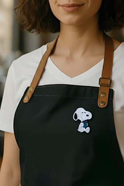 gokmentoy Snoopy Kahve Barista El Boyaması Ahşap Rozet