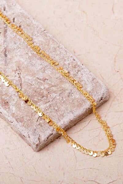 Sümer Telkari Sıralı Pullu Altın Kaplama 925 Ayar Gümüş Kolye 8106