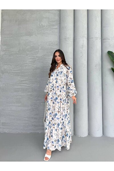 JESSE STORY Women's Hijab Dress Modal Fabric Patterned Dress Code:Js26Elb003