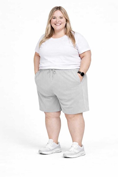 TREND ALİSSE شورت برمودا رمادي كبير الحجم من VESNA