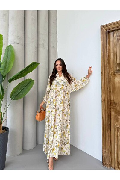 JESSE STORY Women's Hijab Dress Modal Fabric Patterned Dress Code:Js26Elb003