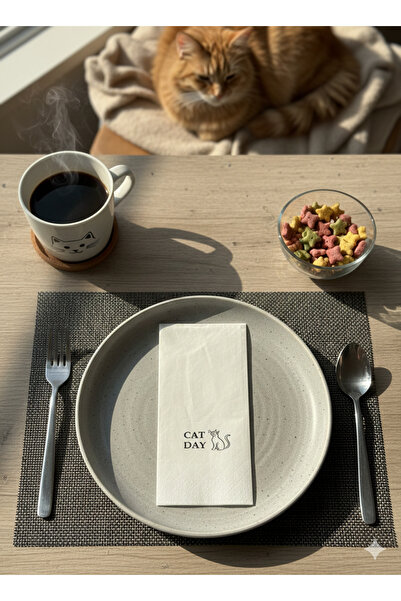 Palo Santo CAT DAYS Desenli Baskılı Peçete Hediyelik 1 adet