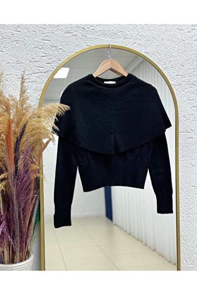 MİHRA STORE Aysel Bolerolu Knitwear Sweater-Bn6898 Black
