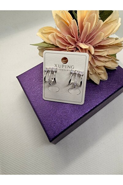 XUPING JEWELRY Zircon Stone Multi-Layered Steel Earrings with Kikirdak Model