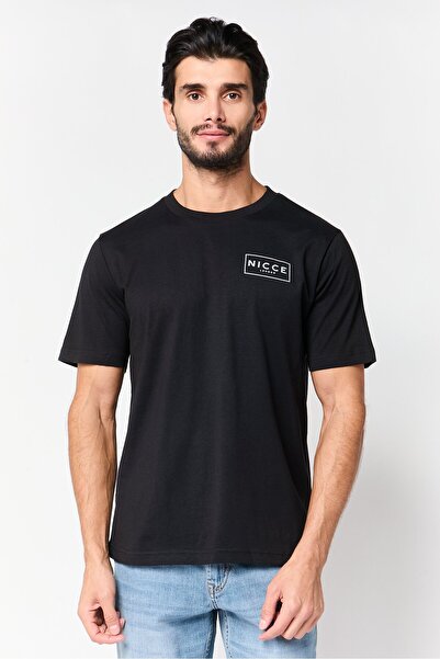 Nicce Men Crew Neck Short Sleeve Brand Logo T-Shirts, Black