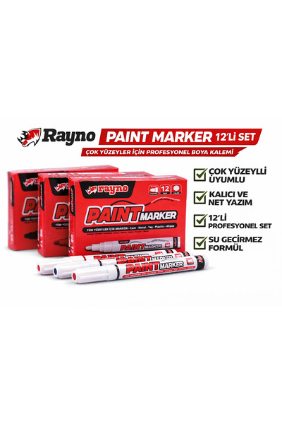 BBS HOME Paint Marker Çok Yüzeyli Kalıcı Boya Kalemi Cam, Metal, Plastik, Taş...