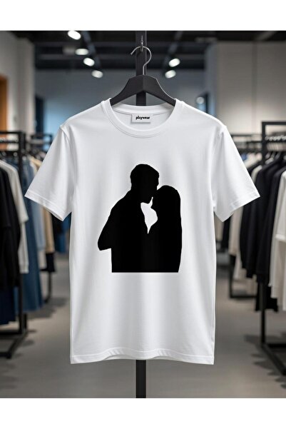 playwear Play Wear Unisex Round Neck Printed T-Shirt in Black Double