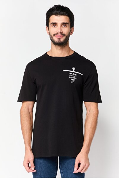 Karl Lagerfeld Men Graphic Print Short Sleeve T-Shirt, Black