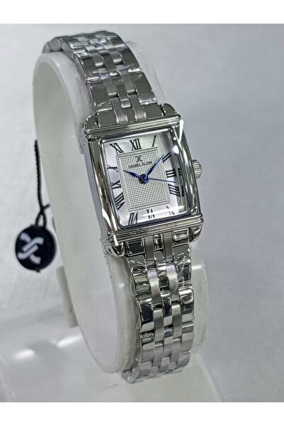 Daniel Klein çelik kordonlu, metalik, Romen rakamlı, kare kasa, 3 ATM su geçi...