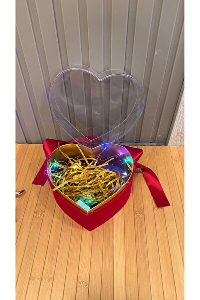 Snow Homs Ledli Kalpli Hediye Kutusu Şefaf Kapaklı/ Sevgililer Günü/Hediye Ku...