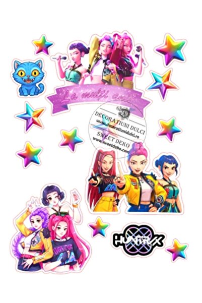 Decoratiuni Dulci Edible decoration Huntrix Stars Edition - Cut out