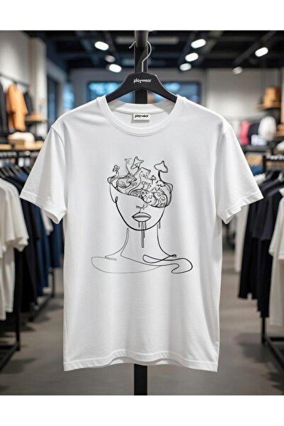playwear PLAY WEAR Unisex Χαλαρή Εφαρμογή GIRL MINIMAL Μπλουζάκι με στάμπα κα...