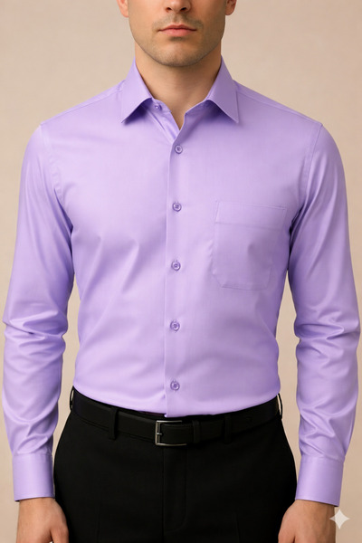 Zikuv Regular Fit Classic Cut Long Sleeve Easy-Iron Breathable Texture Tie-Do...