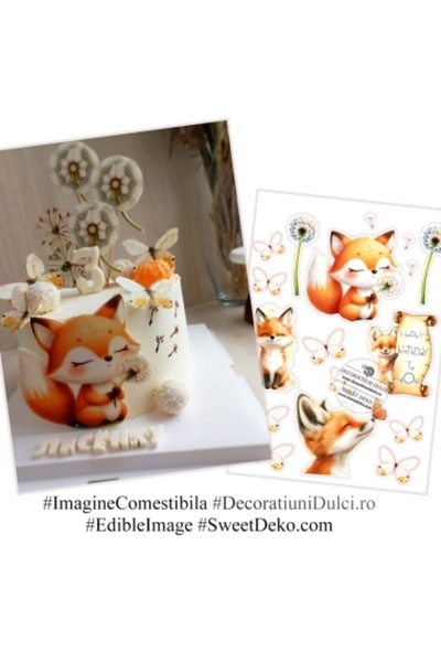 Decoratiuni Dulci Baby Fox Edible Image - Cut Out