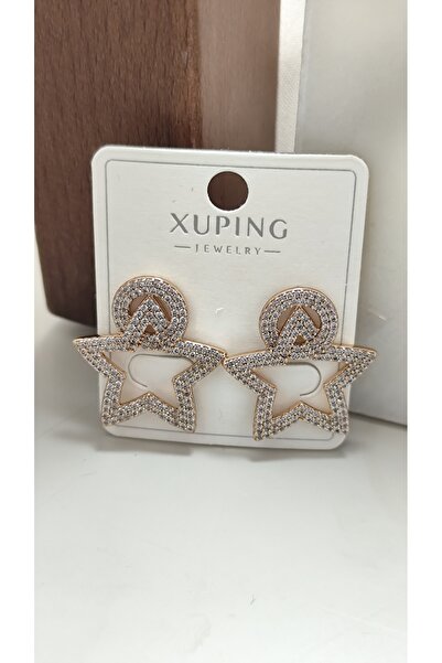 DİAVENTA TAKI VE AKSESUAR Xuping Vip Earrings-Rose Gold Earrings Star Steel E...